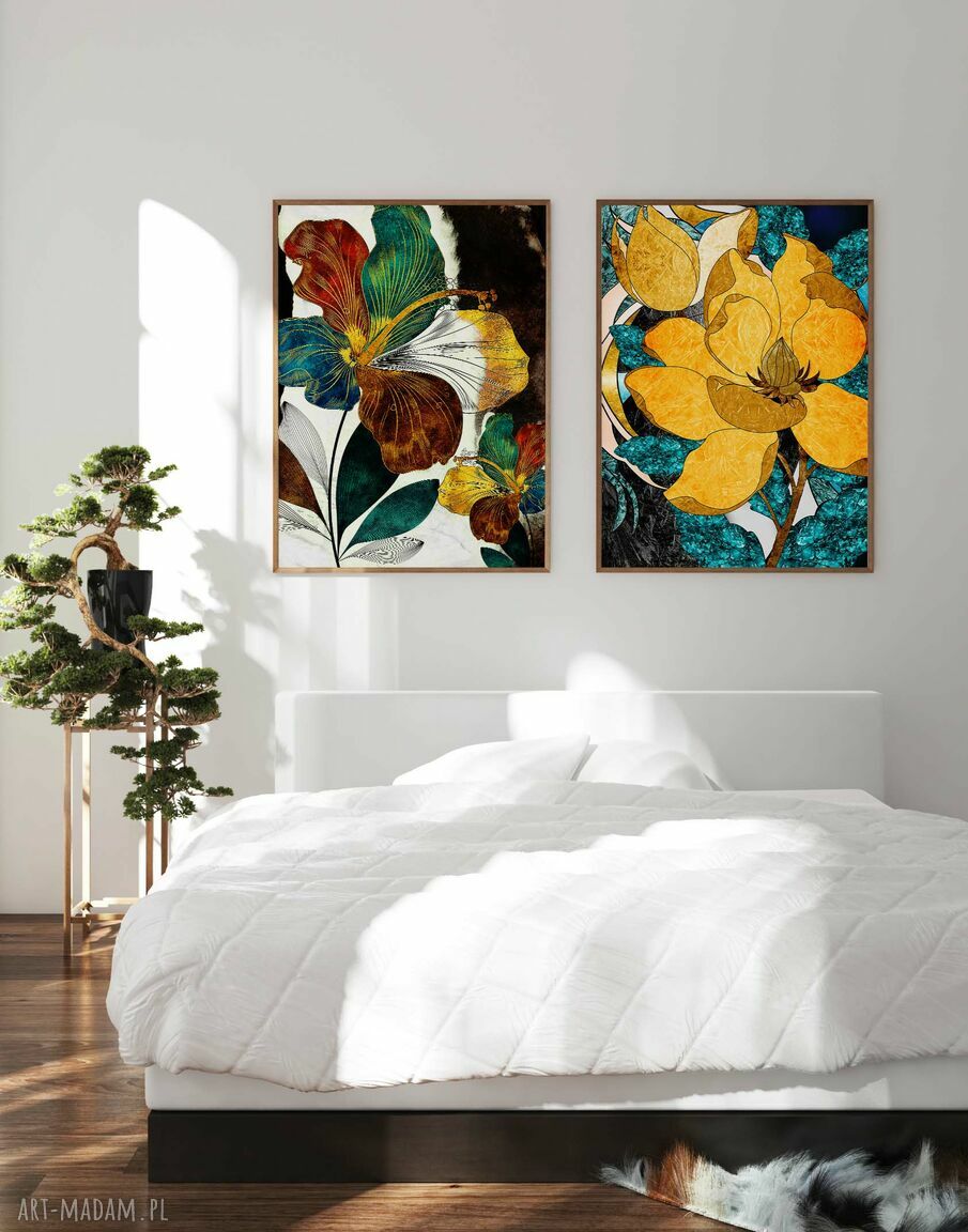 Witrażowe Kwiaty - zestaw 2 plakatów 30x40 cm (bez ramek)