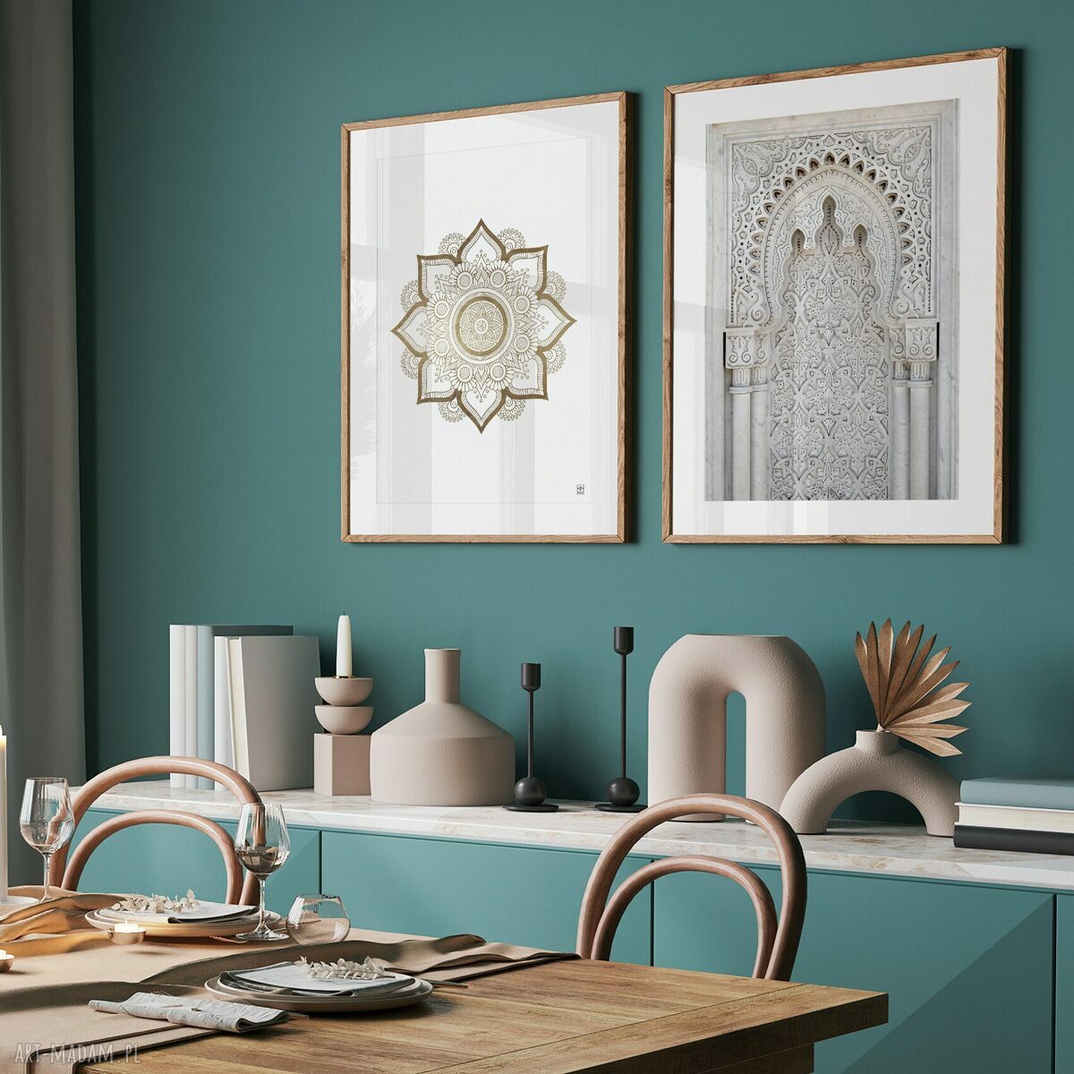 Zestaw plakatów 40x50 cm Mandala (2 szt.) - jasne odcienie, matowe wykończenie