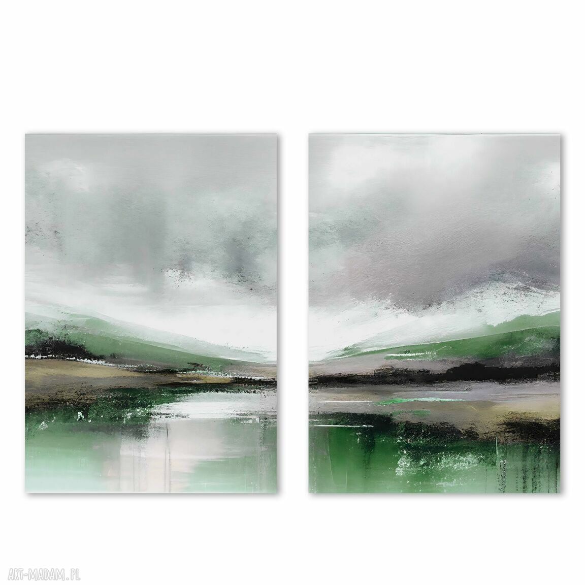 Zestaw 2 plakatów 50x70 cm - abstrakcja i pejzaż, które odświeżą wnętrze