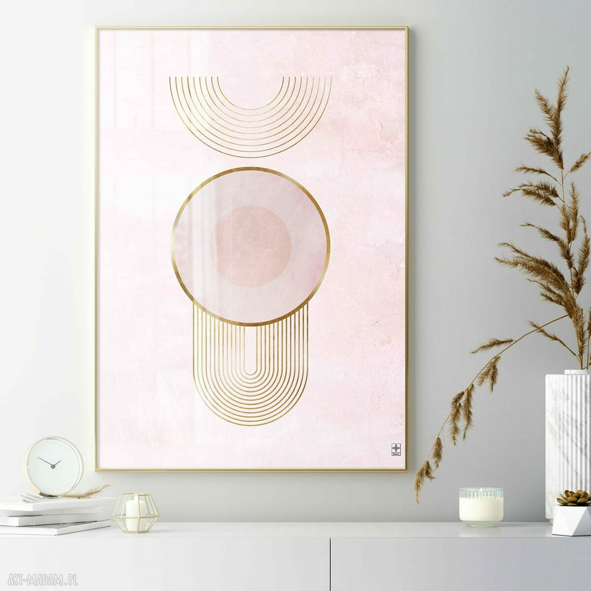 Zestaw plakatów 40x50 cm do sypialni - abstrakcja geometryczna (tryptyk 3 szt.)