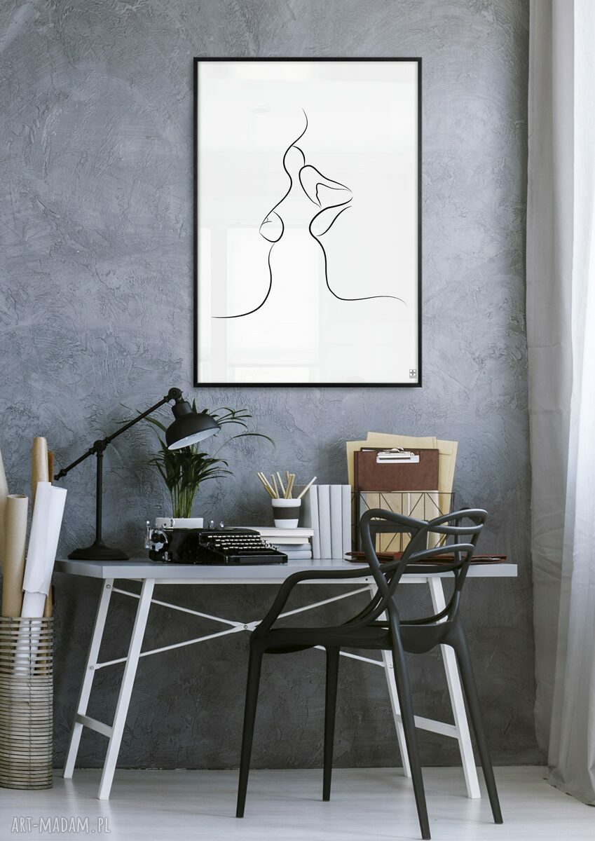 Czarno-białe plakaty line art 50x70 cm - zestaw 2 szt.