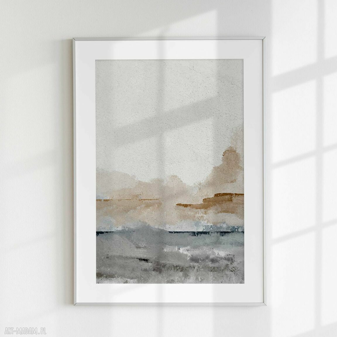 Neutralny tryptyk 3 plakatów 40x50 cm - abstrakcyjny pejzaż abst49