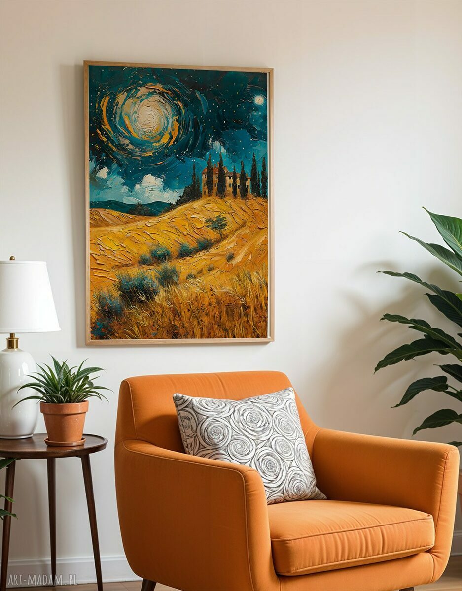 Zestaw 4 plakatów 50x70 cm w stylu Van Gogha - włoskie pejzaże