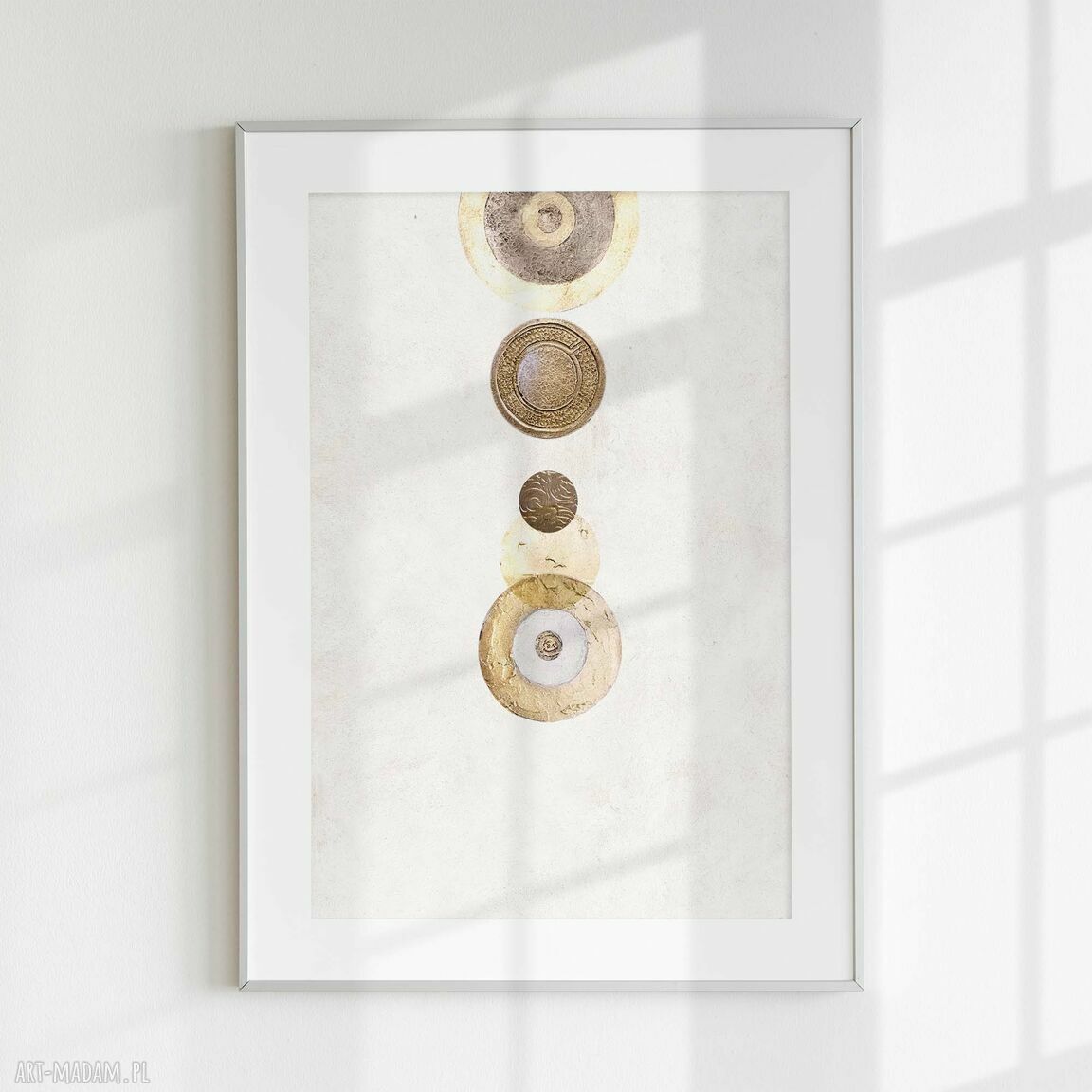Zestaw plakatów 2 szt. 30x40 cm: Kobieta i abstrakcja - beż, biel, brąz