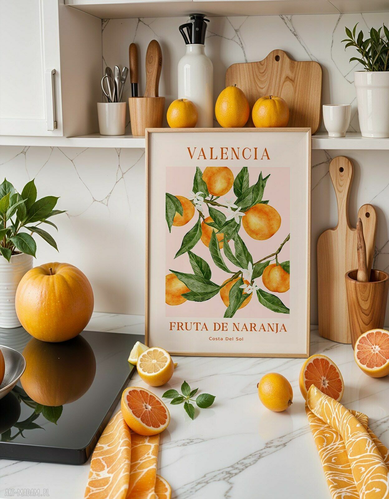 Zestaw 2 plakatów 50x70 Positano & Valencia na ścianę do kuchni i jadalni