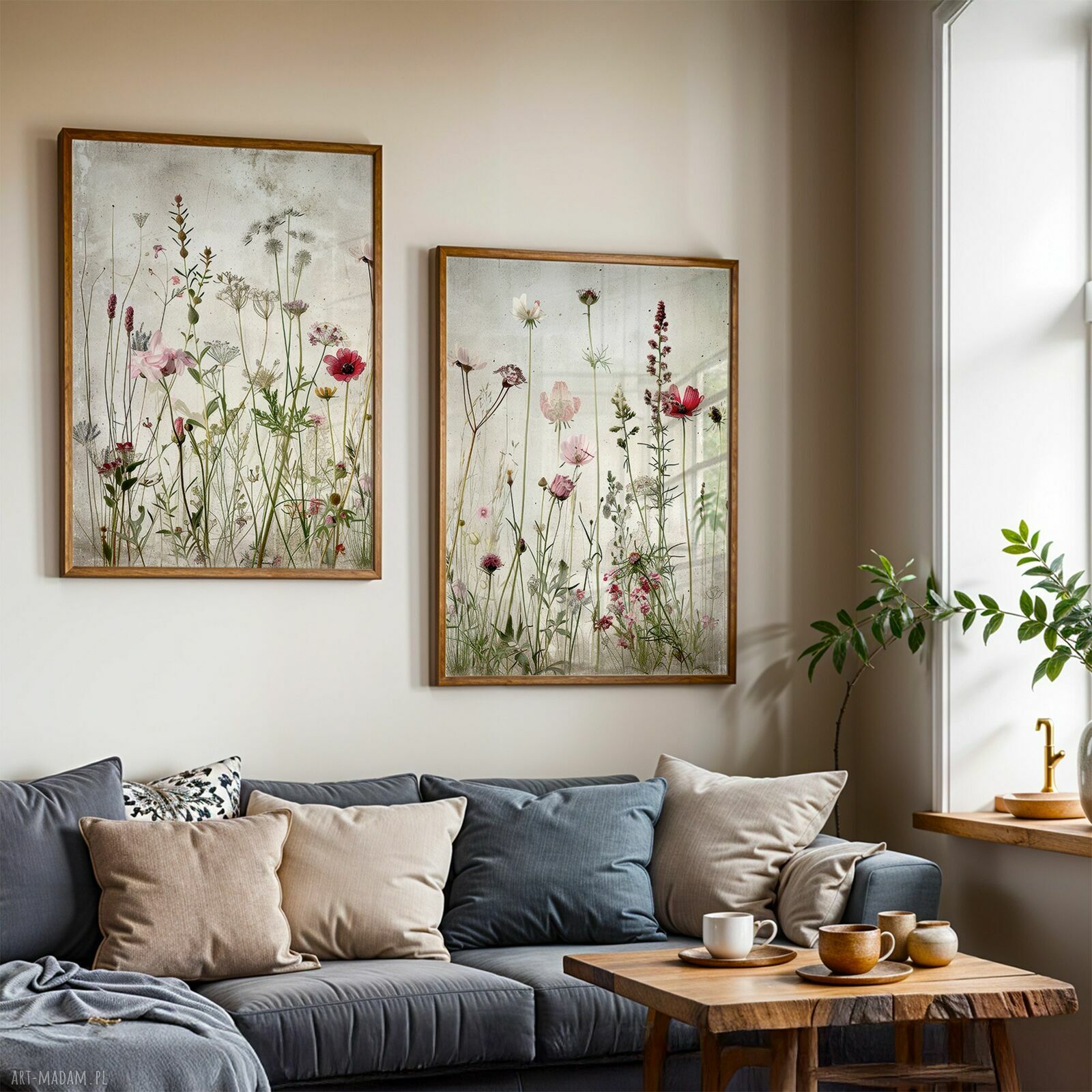 Zestaw plakatów 2x 50x70 cm Łąka (set257) - artystyczna natura na ścianę