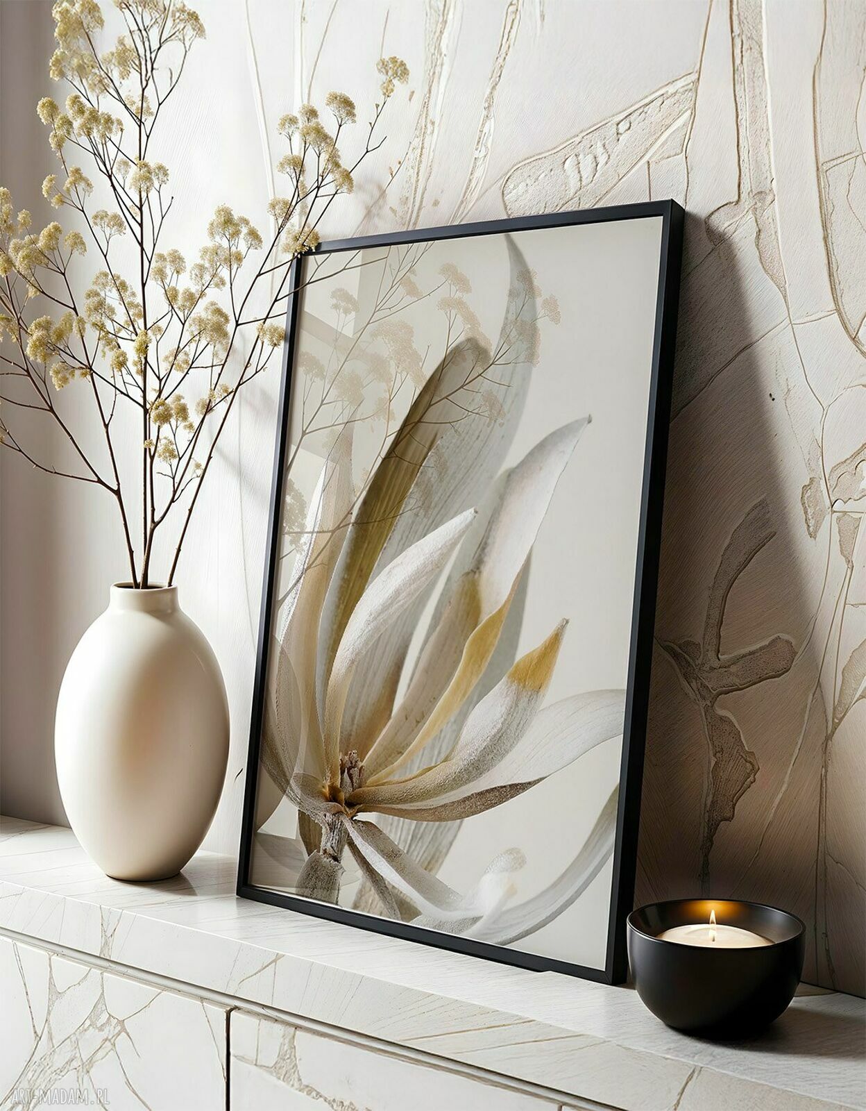 Zestaw 2 plakatów 30x40 cm - Kwiaty w stylu natura na ścianę (bez ram)
