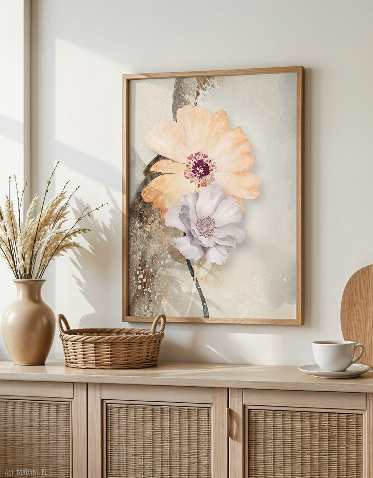 Zestaw plakatów 50x70 cm Pastelowe kwiaty - tryptyk natura