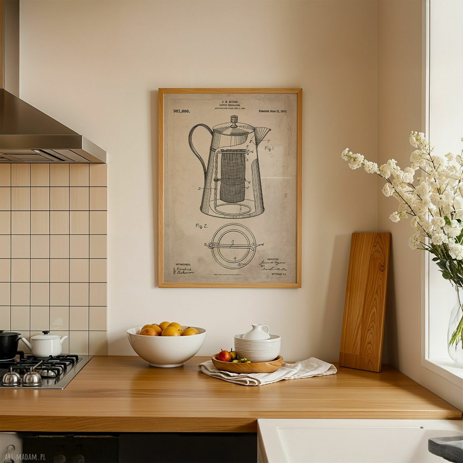 Tryptyk Retro Kawa: zestaw 3 plakatów 21x30 cm (bez ram)