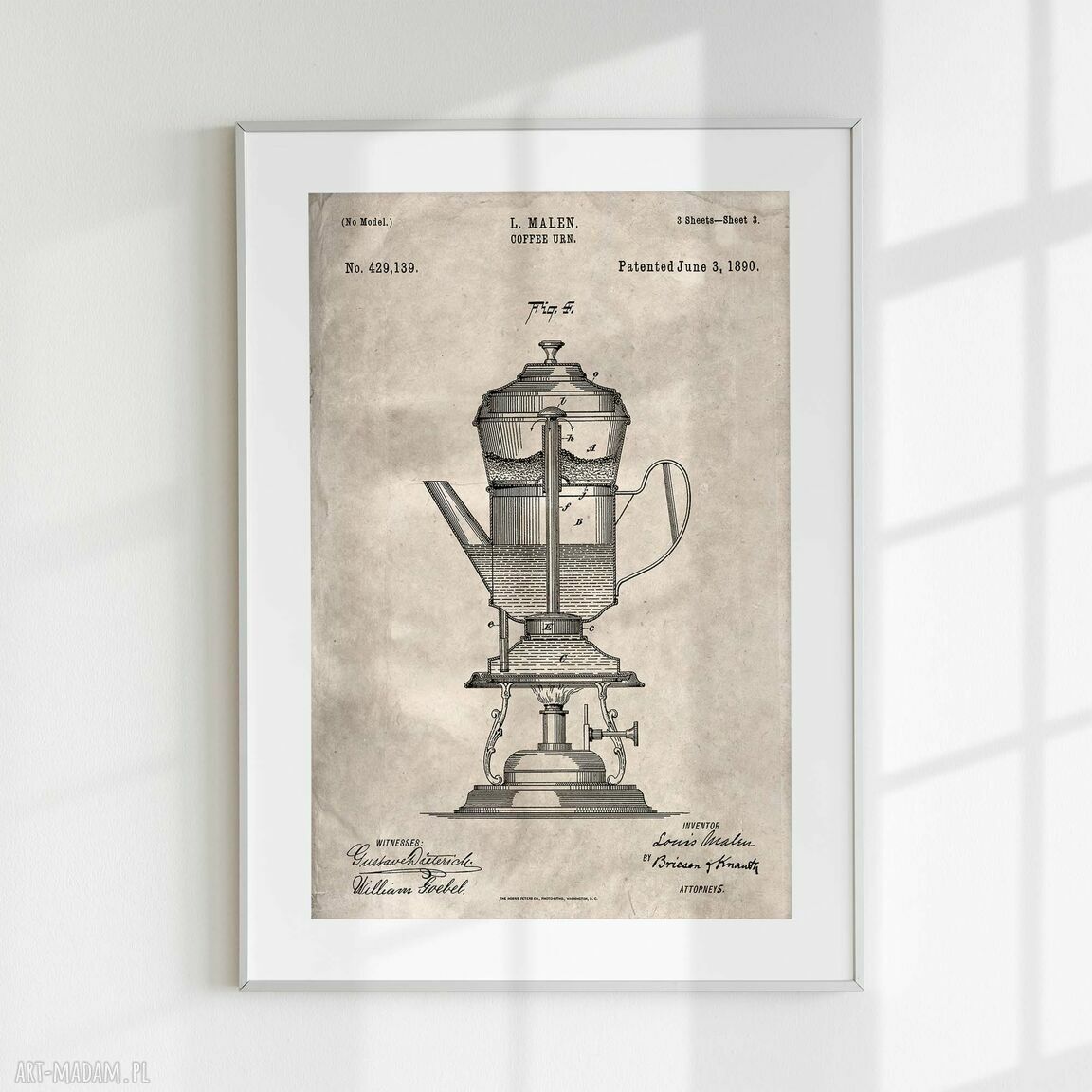Tryptyk plakatów 40x50 cm Retro Kawa - zestaw 3 szt.
