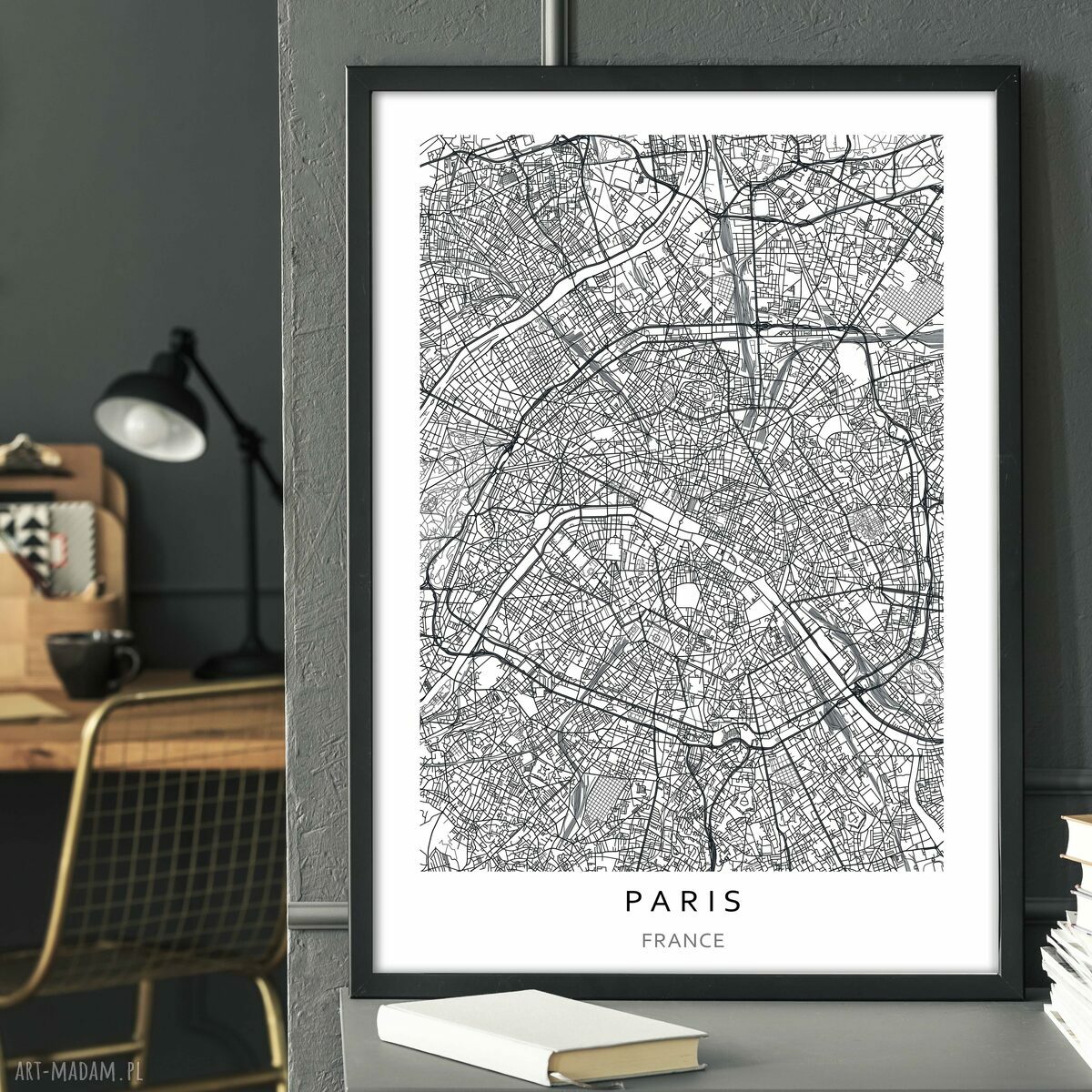 Zestaw plakatów Paryż - Wieża Eiffla i mapa miasta 2x40x50 cm (bez ramek)