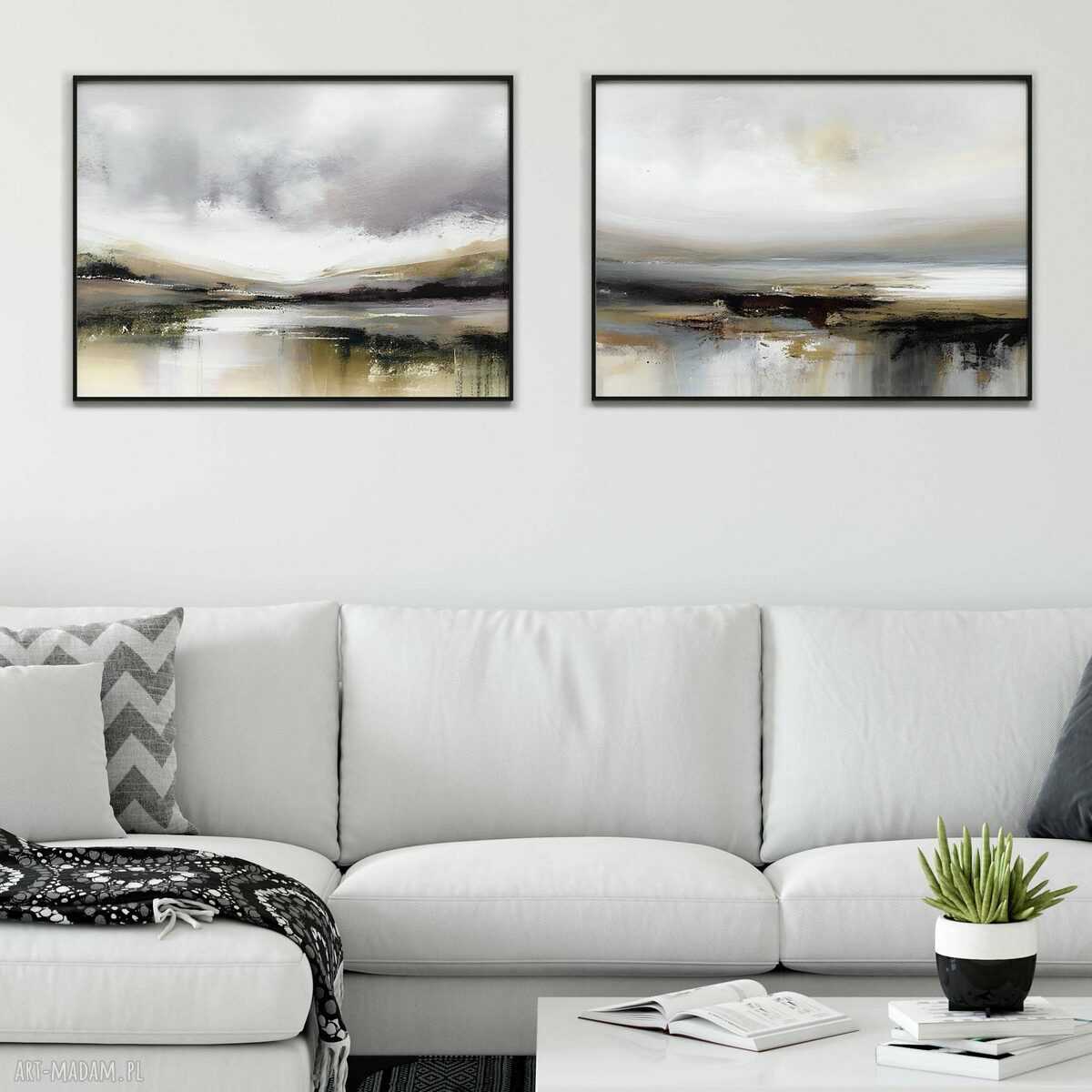 Zestaw 2 plakatów abstrakcyjne pejzaże 50x70 cm
