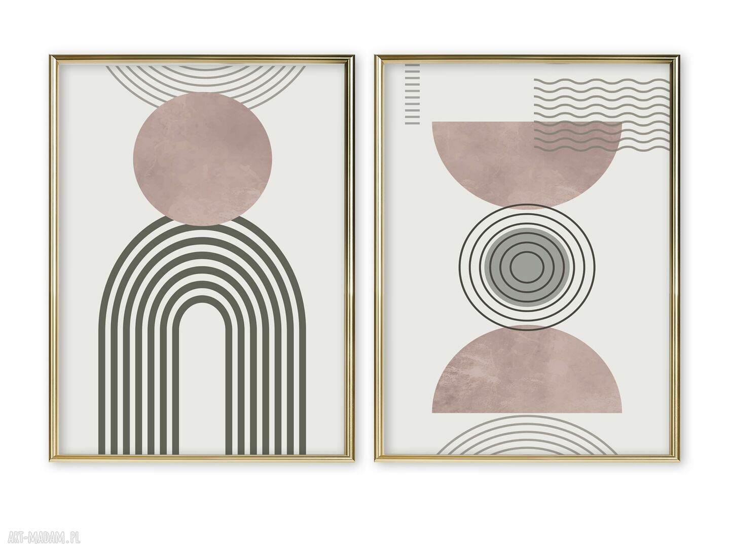 Zestaw dwóch plakatów 50x70 cm - abstrakcja Mid Century Modern
