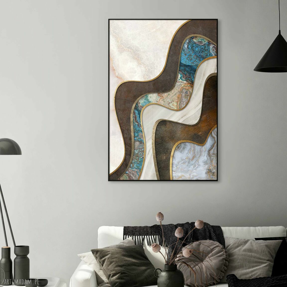 Zestaw plakatów 30x40 cm - abstrakcja geometryczna Kamień i fale 52 (2 szt.)