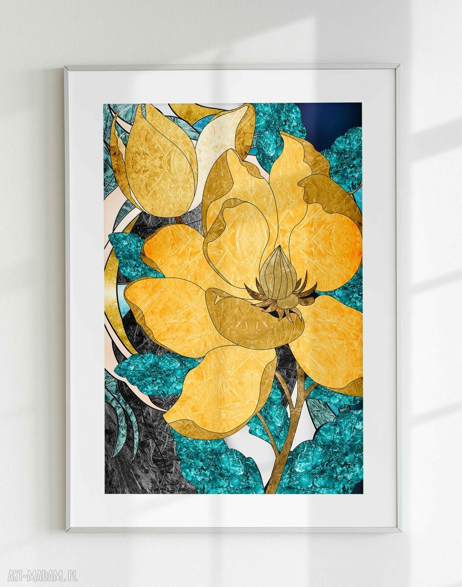 Zestaw 2 plakatów 50x70 cm Witrażowe Kwiaty (bez ramek)