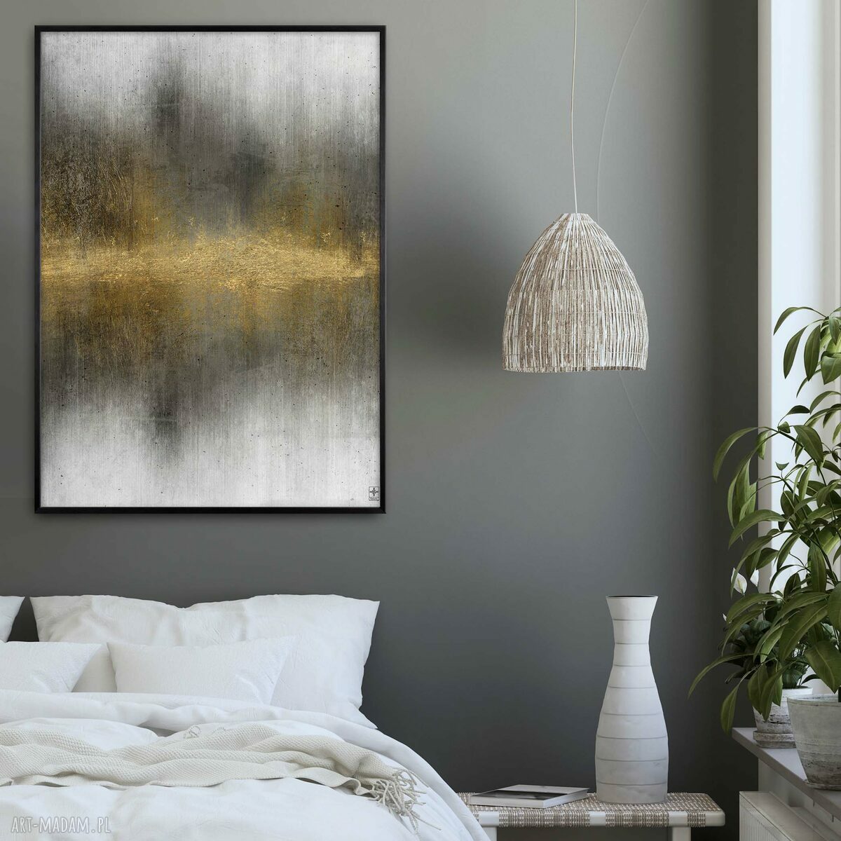 Zestaw 2 plakatów 40x50 cm „Dwie abstrakcje 77” - beż, szarość i brąz