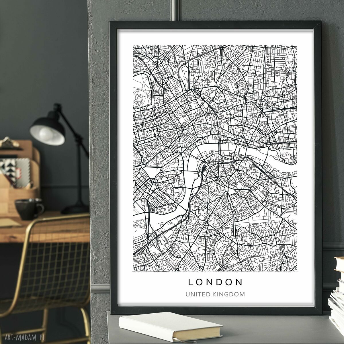 Zestaw plakatów 2x50x70 cm Londyn - mapa miasta