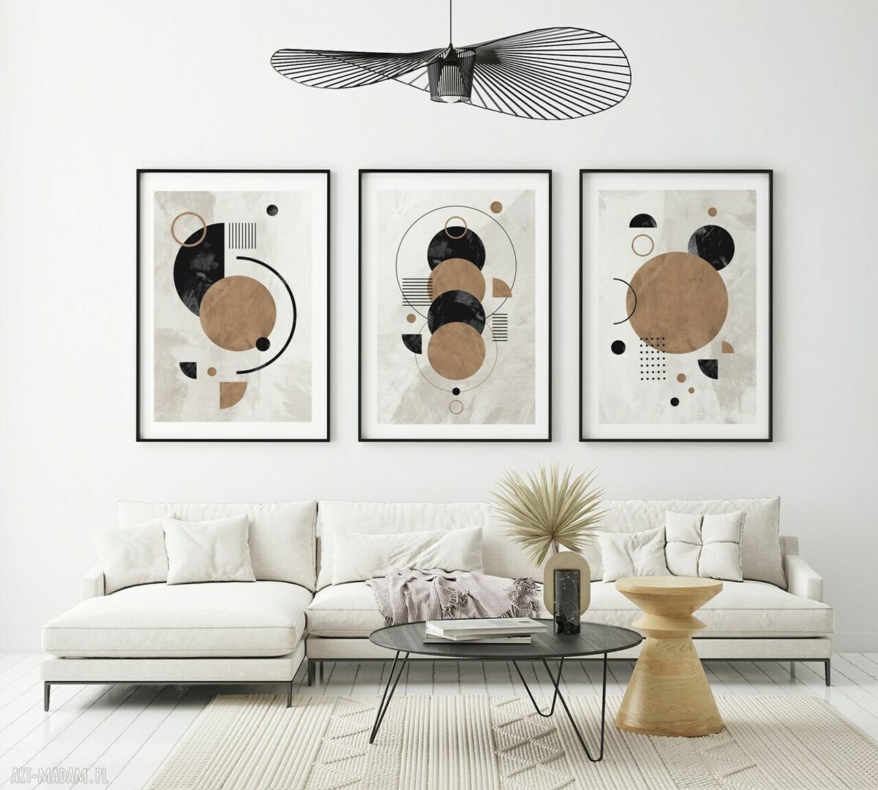 Zestaw 2 plakatów geometrycznych w stylu boho - format 40x50 cm