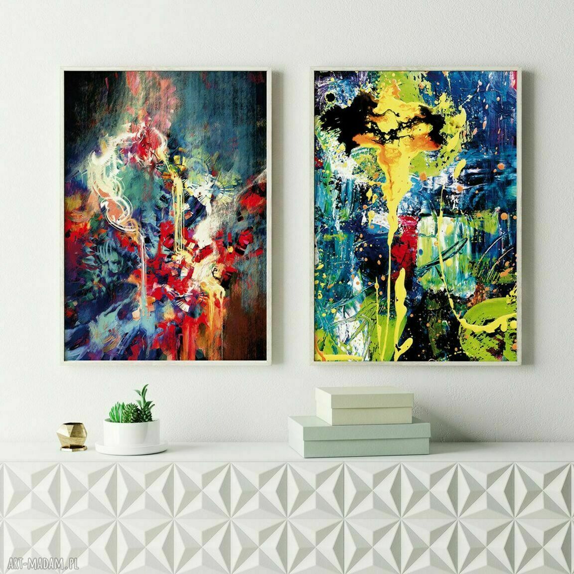 Zestaw plakatów Abstrakcje 61x91 cm - 2 sztuki do salonu