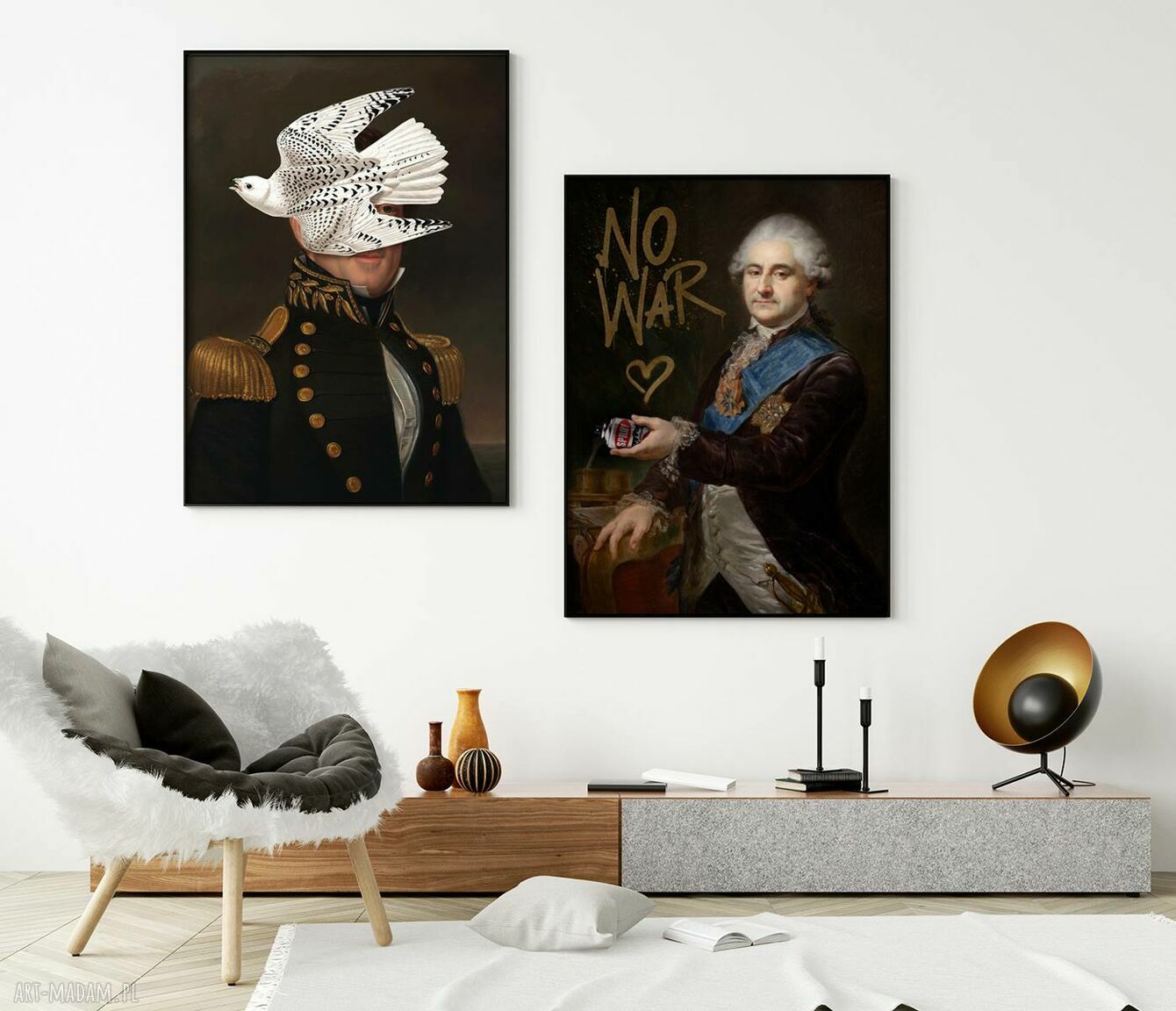 Zestaw plakatów Sztuka - format 50x70 cm (2 sztuki) - czarno-biały Hogstudio