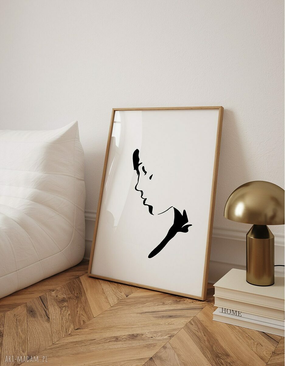 Zestaw plakatów 61x91 cm minimalistyczne portrety - tryptyk czarno-biały (3 sztuki)