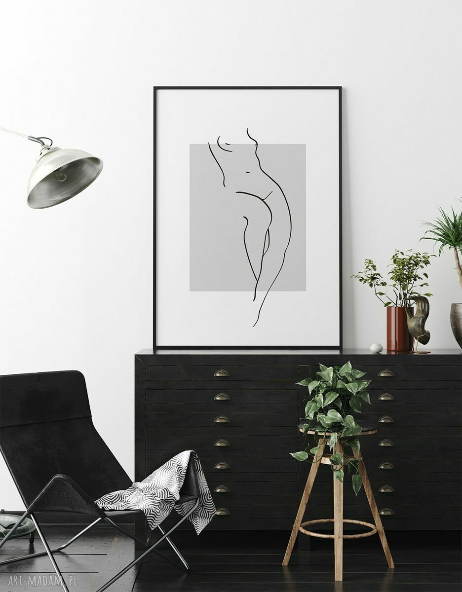 Zestaw plakatów 61x91 cm Akt line art - tryptyk (3 szt.)
