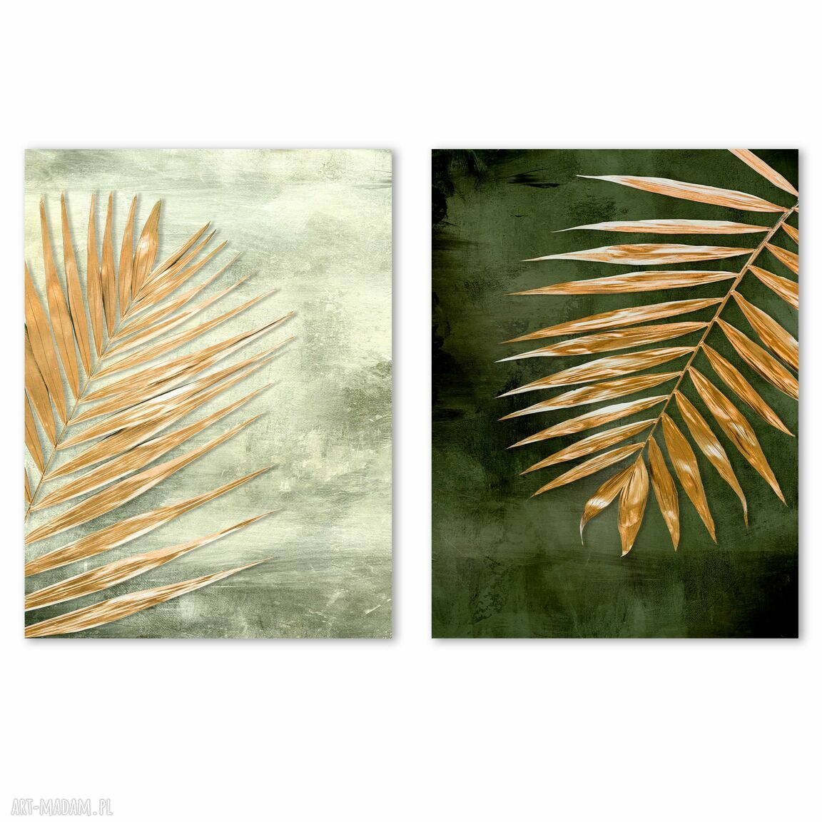 Zestaw plakatów 2 części 40x50 cm - liście palmy (set25)