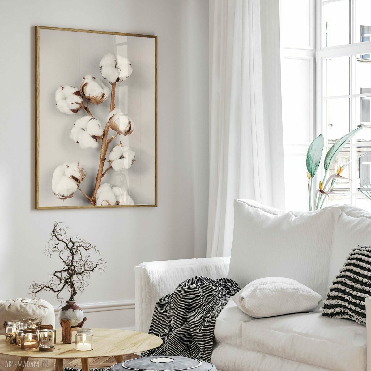 Zestaw plakatów 30x40 cm Tryptyk Boho II - rośliny w beżach