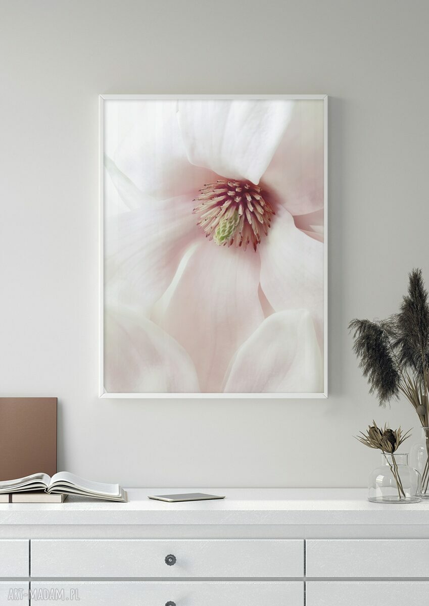 Zestaw plakatów 40x50 cm Róża i Magnolia - botaniczne dekoracje do salonu i sypialni (bez ram)