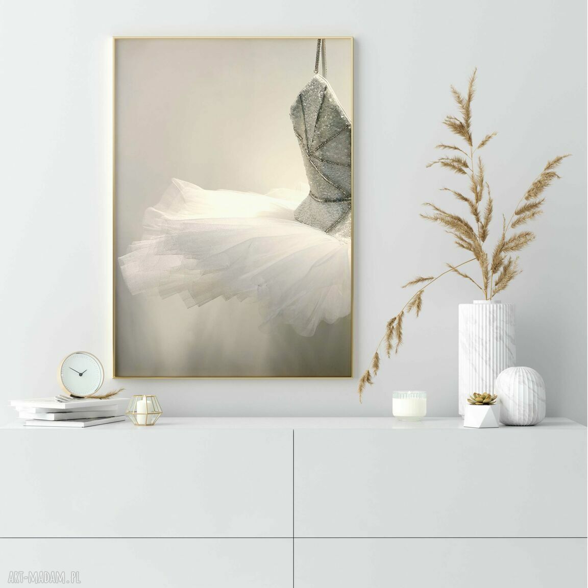 Tryptyk 3 plakatów 40x50 cm - Baletnica w beżach boho (zestaw)