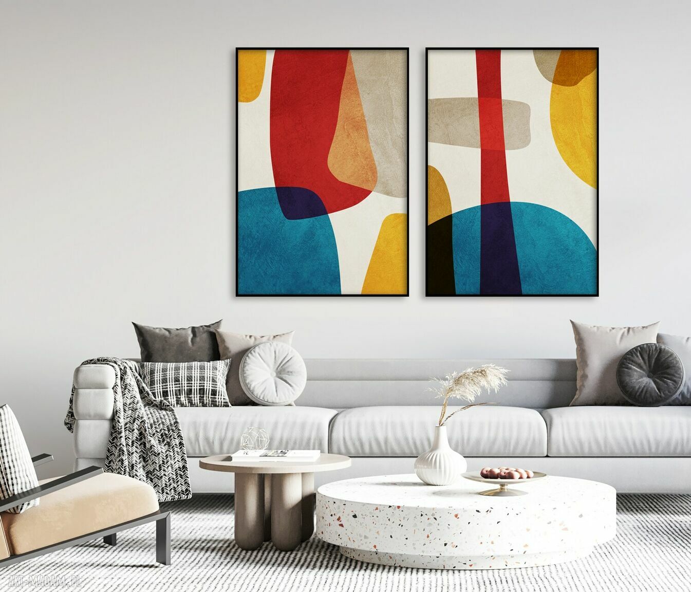 Zestaw 2 plakatów geometrycznych 50x70 cm (bez ram)
