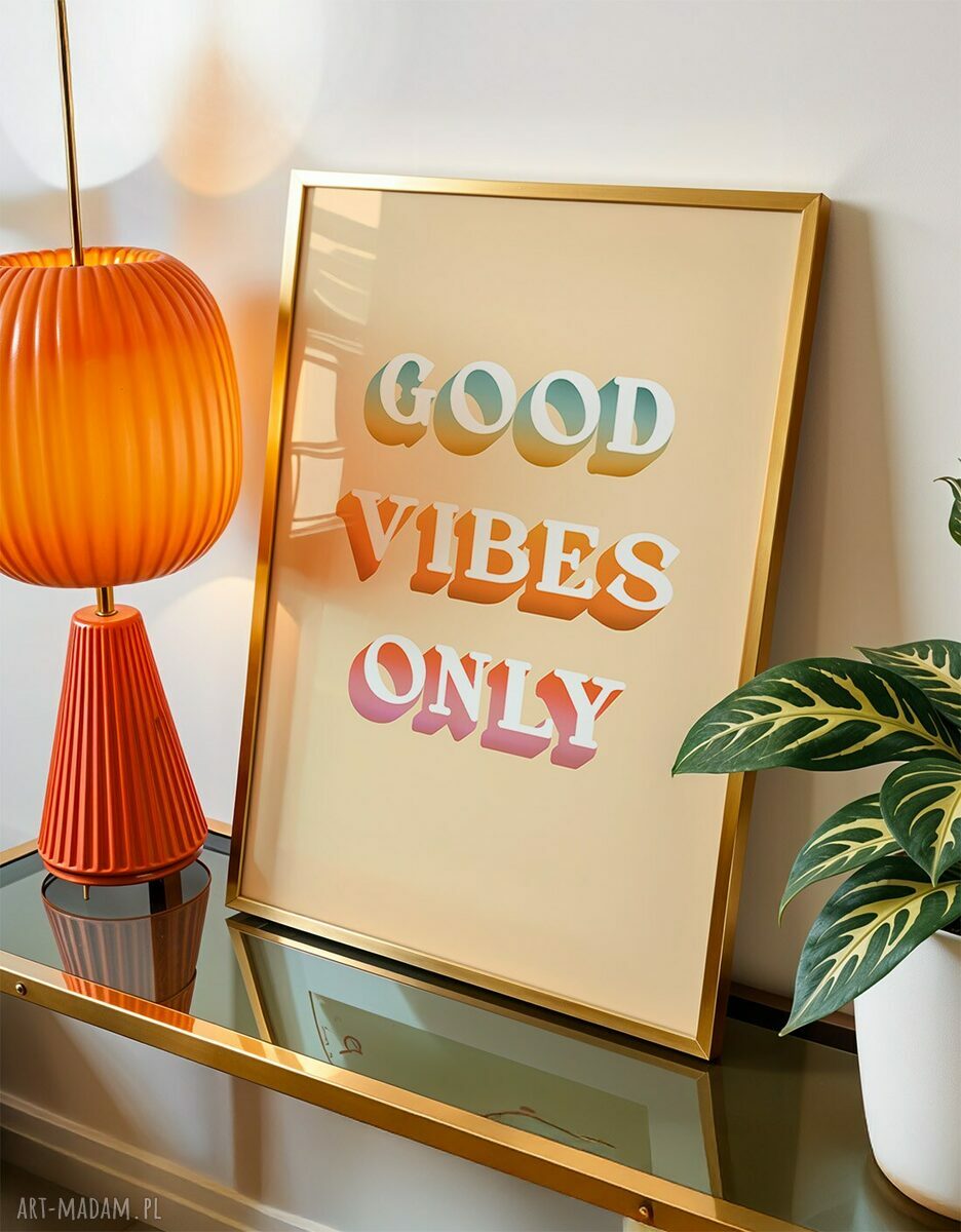 Zestaw plakatów 2x 40x50 cm Good Vibes Only z kotem (set213)