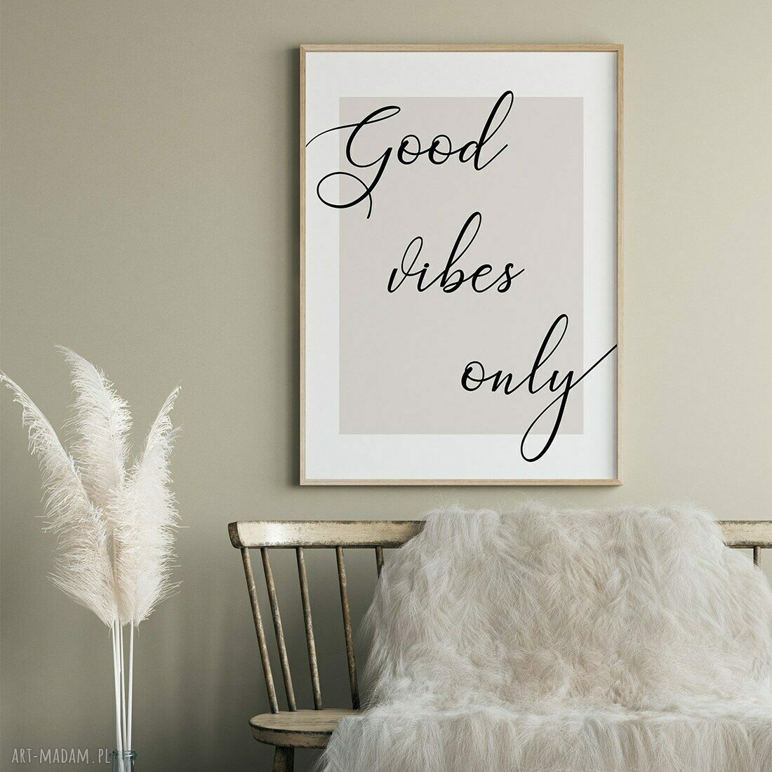 Zestaw 3 plakatów Tryptyk Good Vibes 30x40 cm - styl boho natura