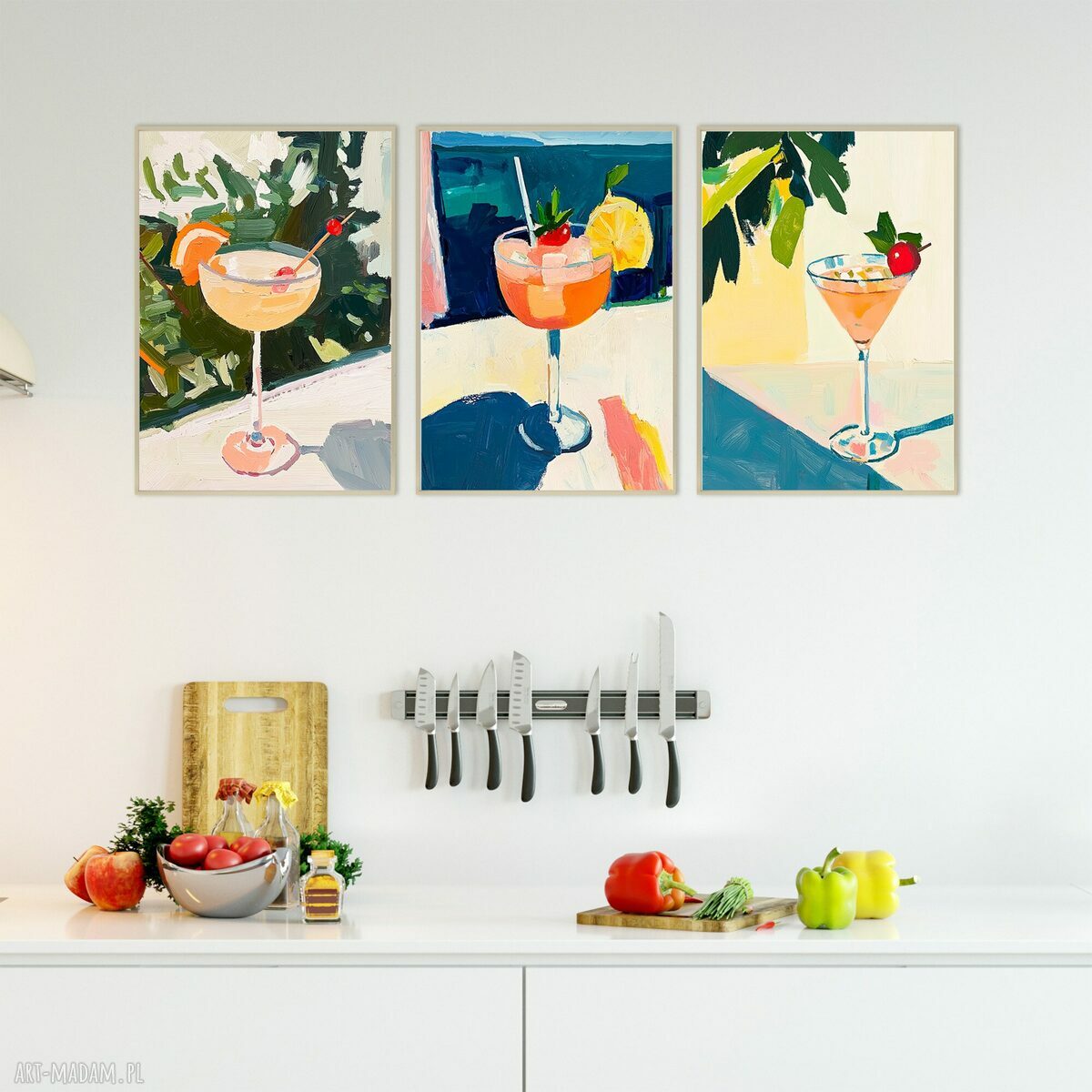 Zestaw plakatów 50x70 cm Kolorowe drinki (tryptyk 3 części)