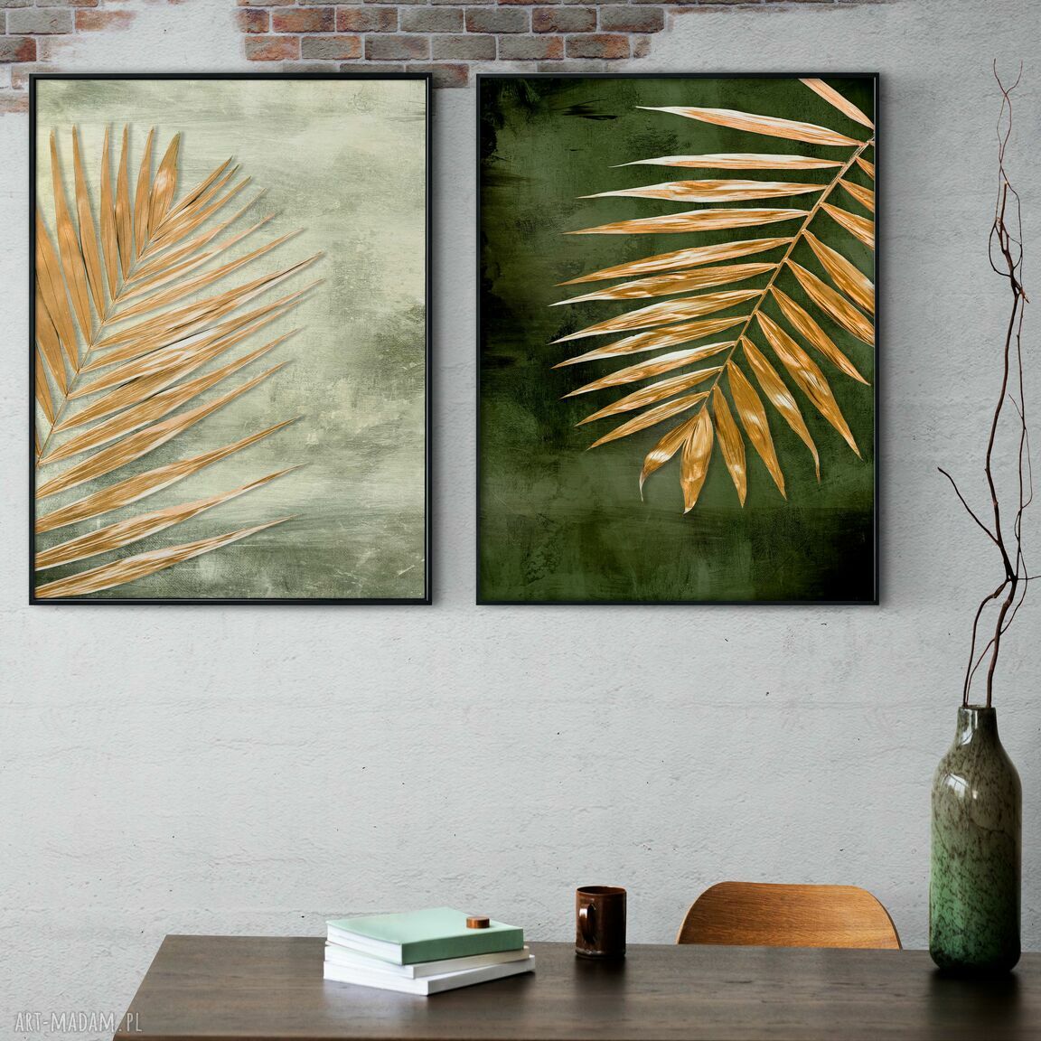 Zestaw plakatów 2 części 40x50 cm - liście palmy (set25)