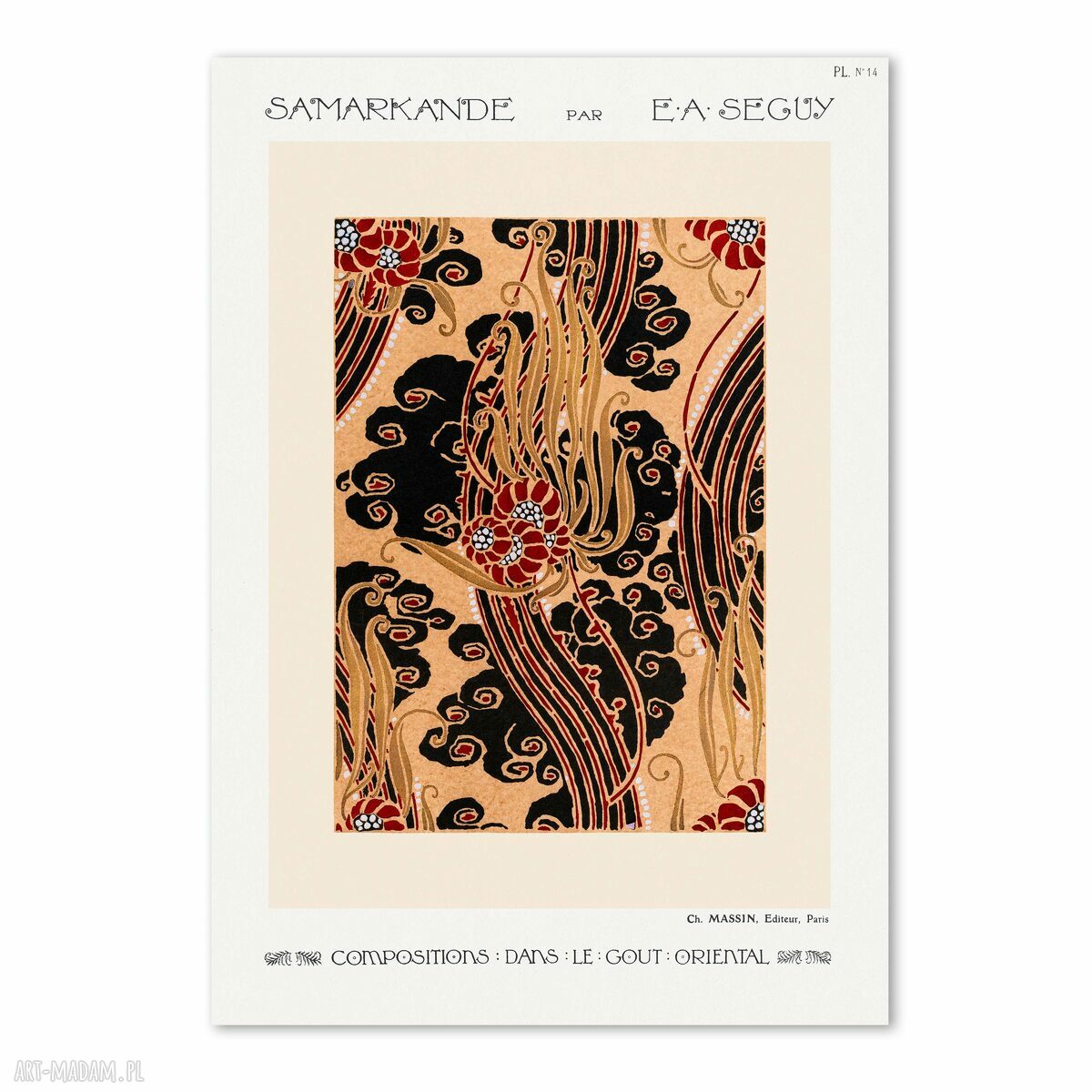 Zestaw plakatów 3-częściowy 30x40 cm - orientalne wzory retro vintage