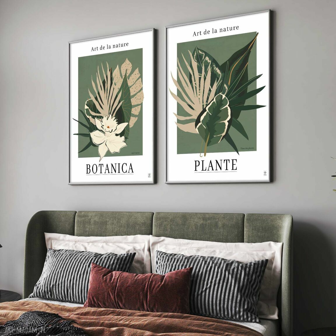 Zestaw plakatów botanicznych 40x50 cm - monstera i liście