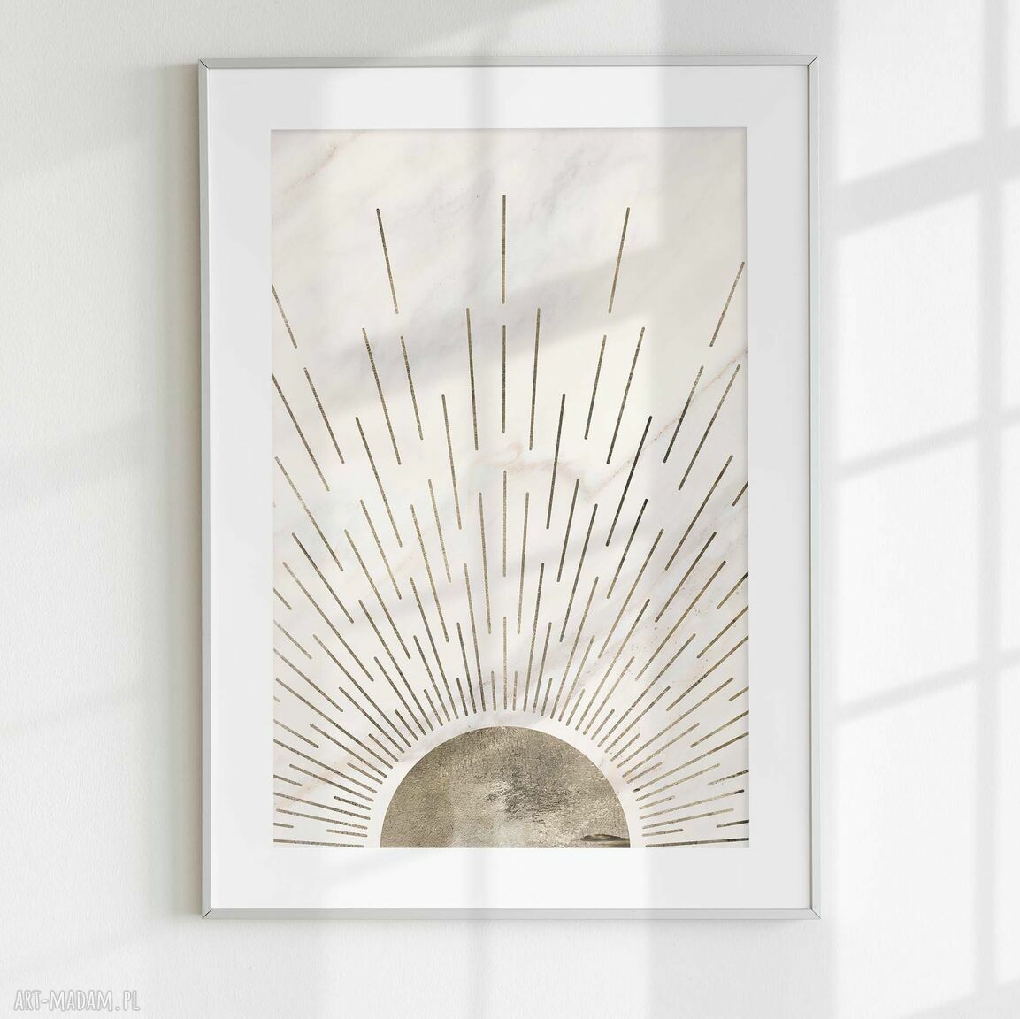 Tryptyk boho 50x70 cm do salonu i sypialni - abstrakcja geometryczna Mid Century Modern