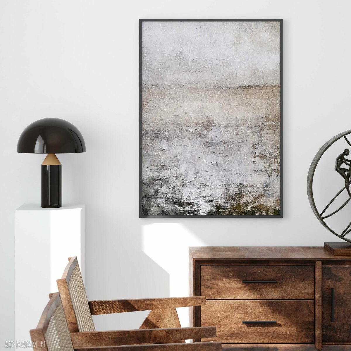 Tryptyk z abstrakcjami w beżach - zestaw 3 plakatów 30x40 cm
