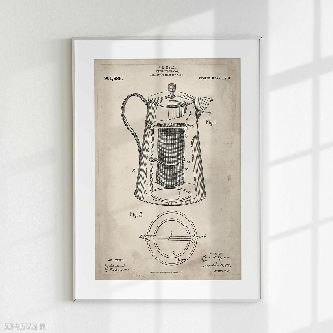 Tryptyk plakatów 40x50 cm Retro Kawa - zestaw 3 szt.