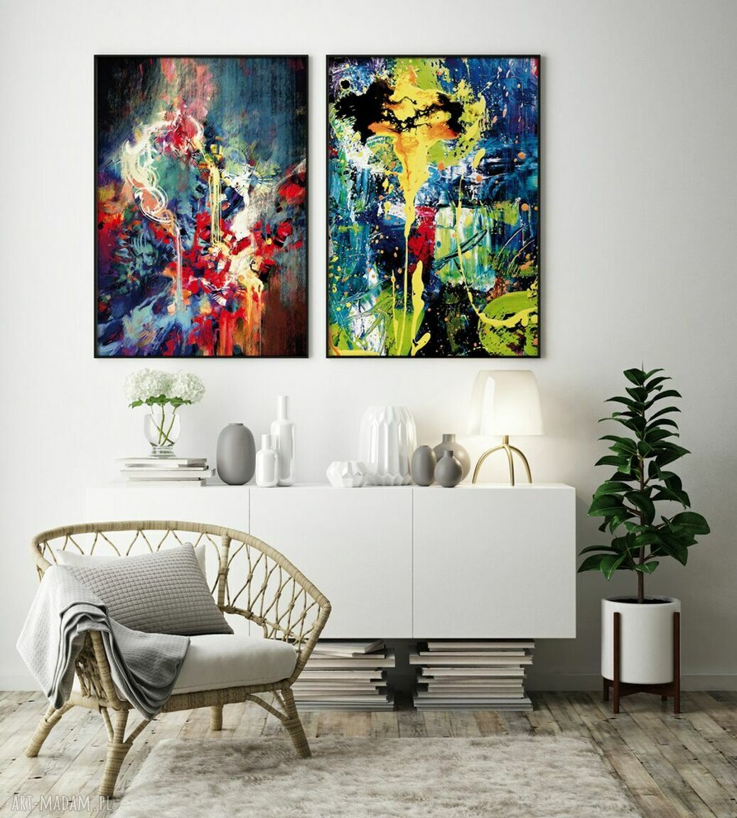 Zestaw plakatów kolorowych abstrakcji 40x50 cm