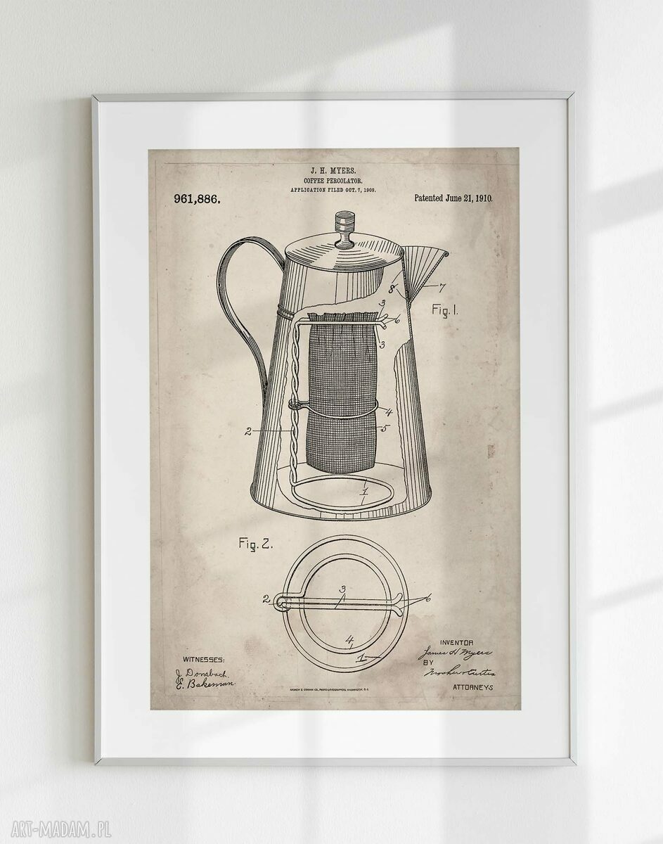 ZESTAW PLAKATÓW 21x30 cm - TRYPTYK RETRO KAWA set66