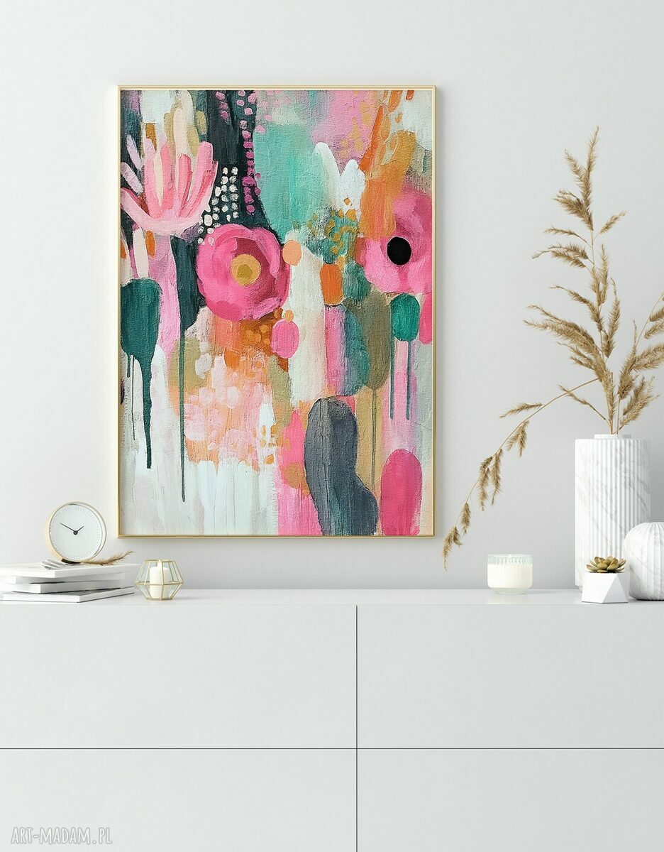 Tryptyk: zestaw 3 plakatów 50x70 cm Kwiaty w kolorach (set201)