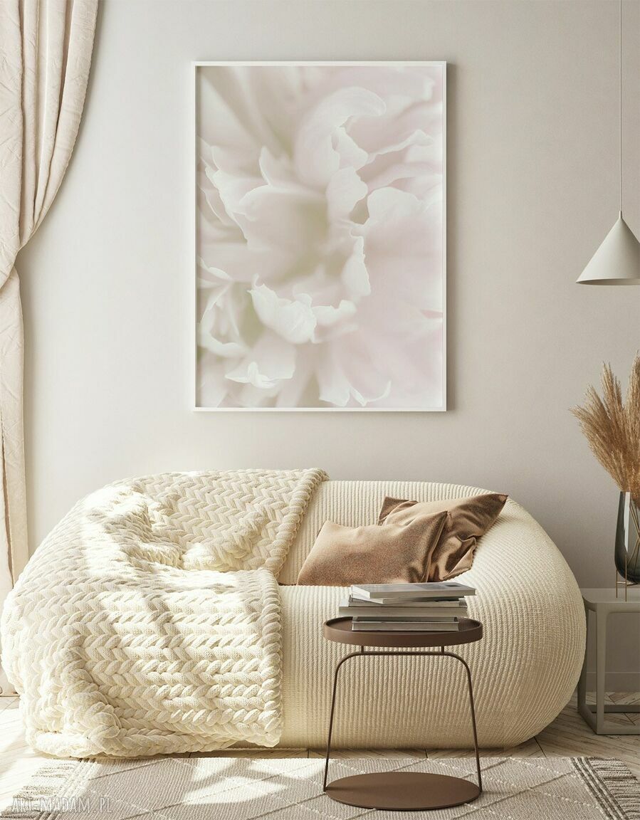 Tryptyk 50x70 cm - delikatne białe kwiaty