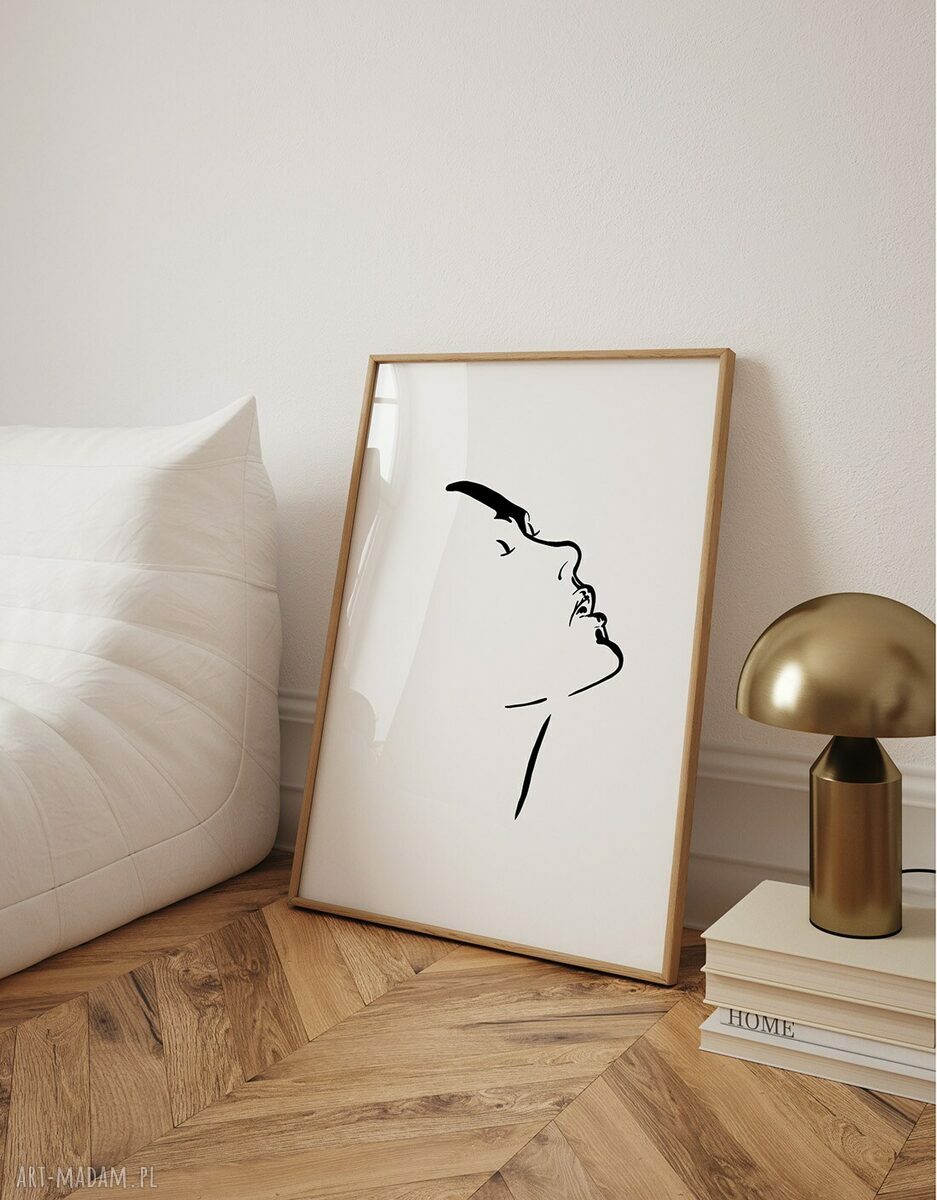 Zestaw plakatów 61x91 cm minimalistyczne portrety - tryptyk czarno-biały (3 sztuki)