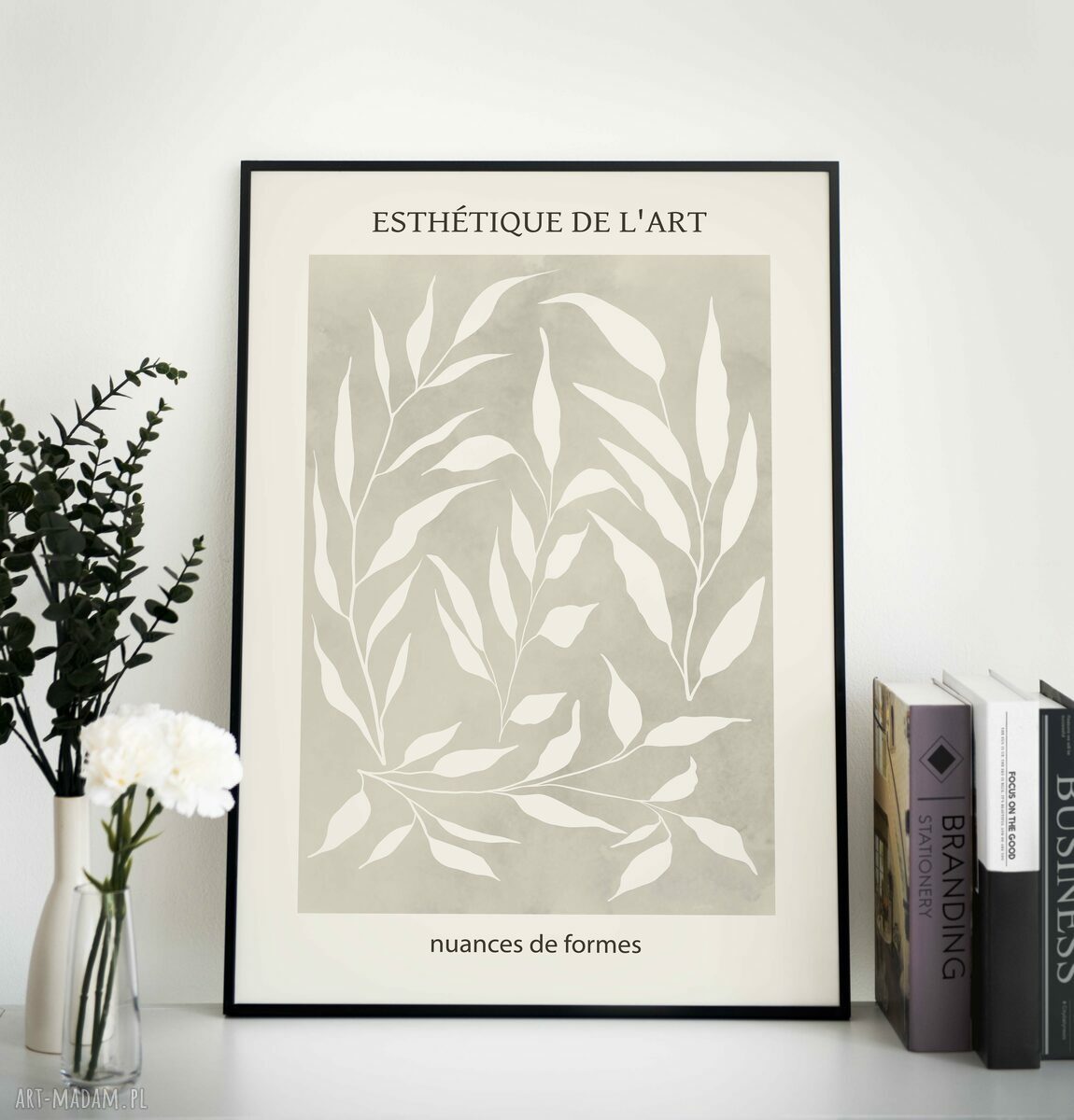 Zestaw plakatów 3 szt. 40x50 cm delikatne beże (tryptyk)