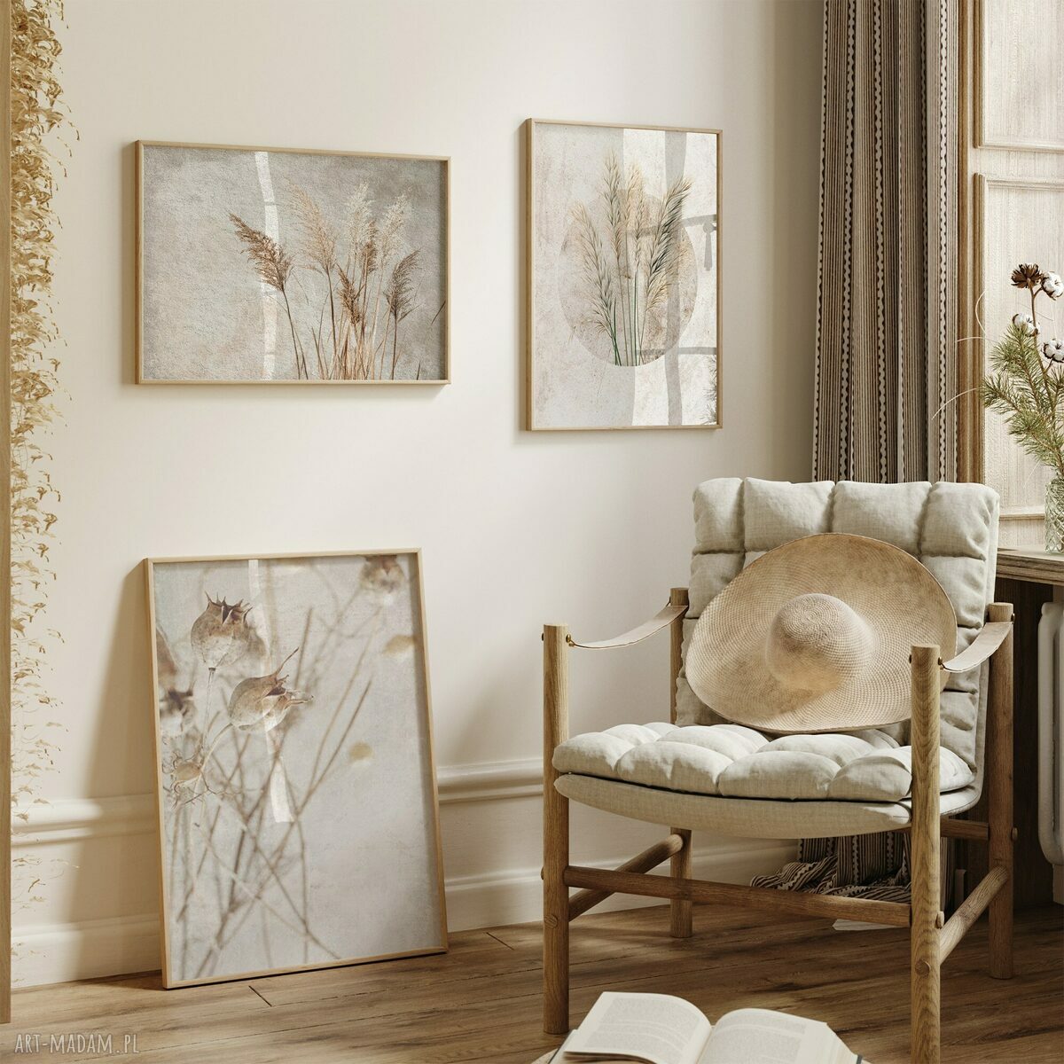 Zestaw plakatów boho 40x50 cm set185 - tryptyk na ścianę (3 sztuki)