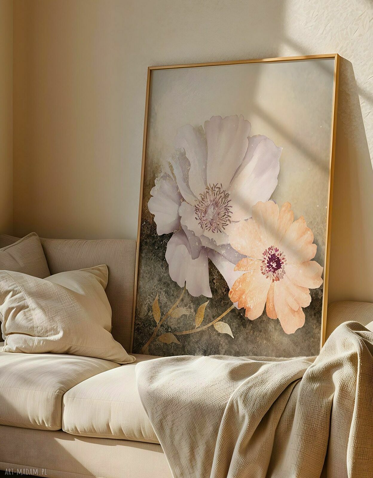 Zestaw plakatów 50x70 cm Pastelowe kwiaty - tryptyk natura