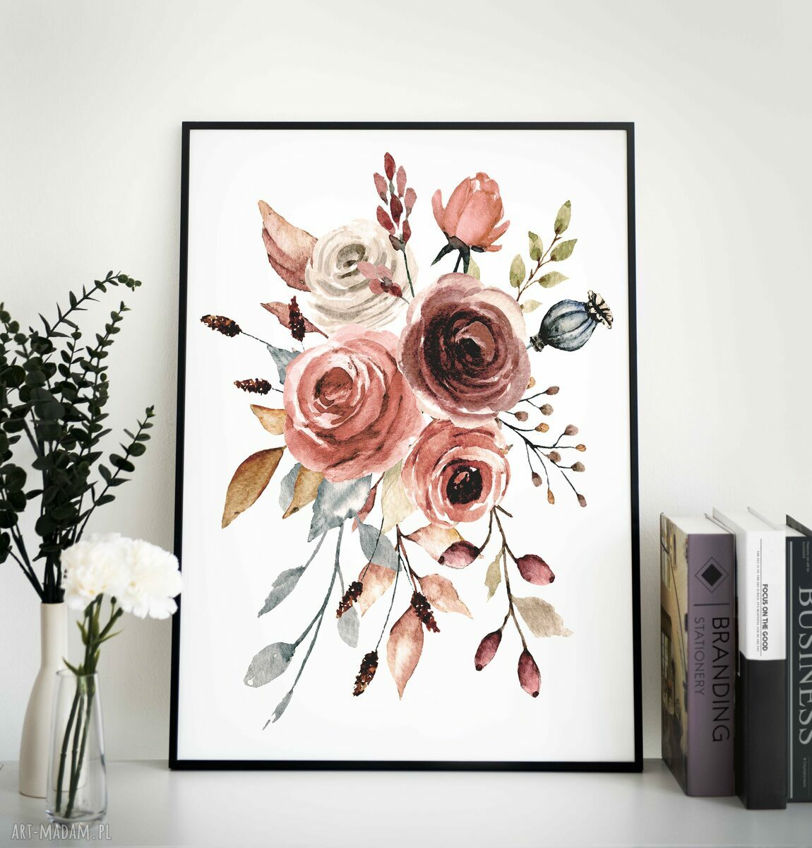 Tryptyk z plakatów 40x50 cm - Bukiet róż (zestaw 3 szt.)
