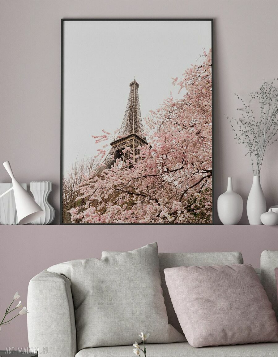 Zestaw plakatów 2x50x70 cm: Róże i Wieża Eiffla (bez ram)